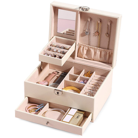 Jewellery box organiser box mirror case spacious box