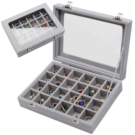 Jewellery box organiser display suede