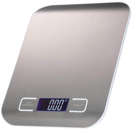 Kitchen scale with LCD backlight 5 kg flat steel