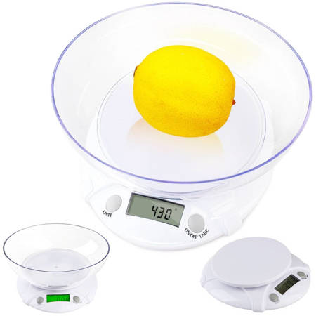LCD Backlit Kitchen Scale With Bowl 7 Kg / 1g