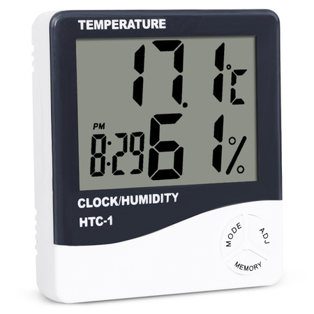 LCD electronic thermometer, internal clock date alarm