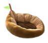 LEAF DOG BED BROWN (30)