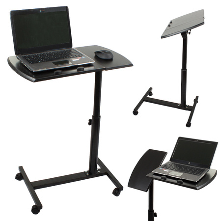 Laptop table adjustable desk on wheels 