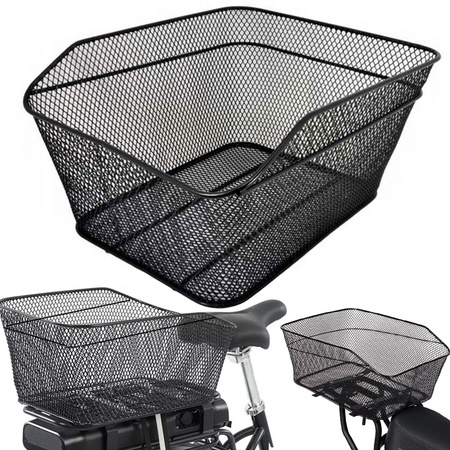 Large bicycle basket metal bicycle basket for luggage rack strong screw-on