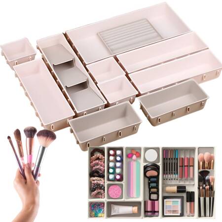 Large cosmetics organiser modular drawer insert 12 items