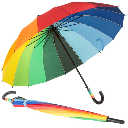 Large umbrella rainbow umbrella sturdy automatic