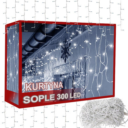 Light curtain 300 led cold white 10m combined christmas tree lights garland