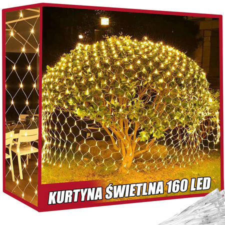 Light screen curtain 160led christmas lights usb pilot white white 2x2.6m