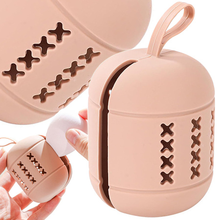 Make-up sponge holder silicone hanging cosmetics container