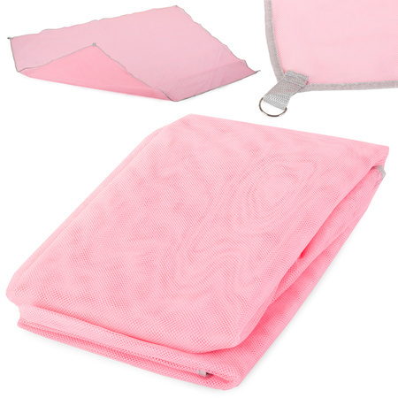 Mesh beach mat without sand pink color 200x200cm