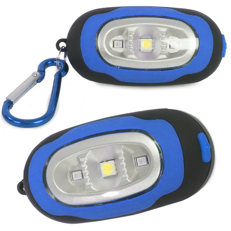Mini flashlight keychain 3 LED lamp magnet for backpack