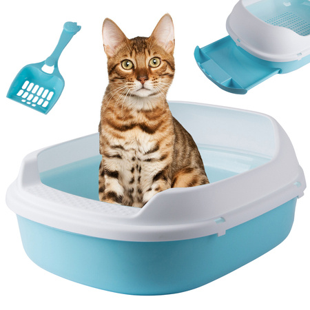 Open litter box for cat litter + large scoop