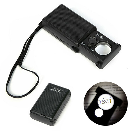 Pocket magnifier jubil. Uv extended led 30x 60x