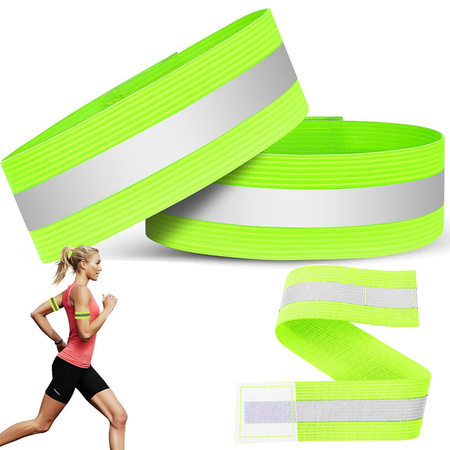 Reflective eye patch flexible wristband yellow 2pcs