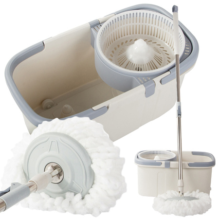 Rotary mop 360 spin turbo bucket set microfibre pad