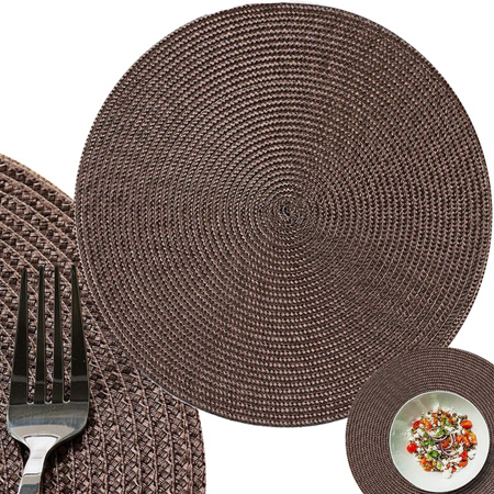 Round placemat kitchen plaid table mat