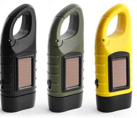 SOLAR FLASHLIGHT WITH CRANK (100)