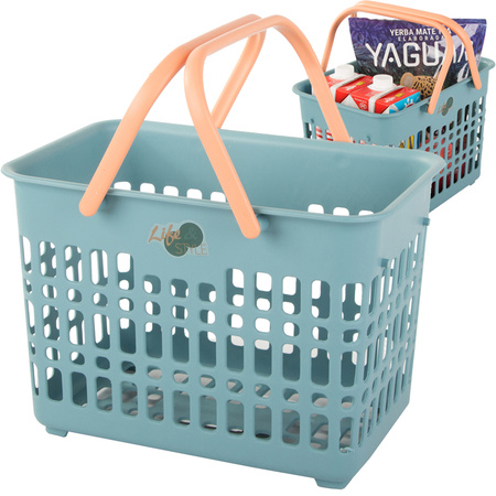 Shopping basket handy for mushrooms vegetables folding handles for picnics