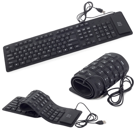 Silicone rubber keyboard black usb numeric