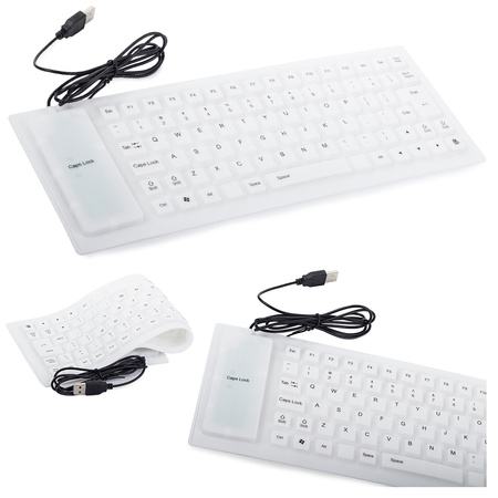 Silicone rubber keyboard white usb noiseless