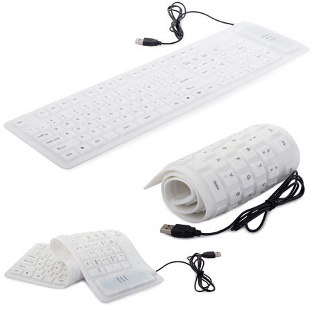 Silicone rubber keyboard white usb numeric