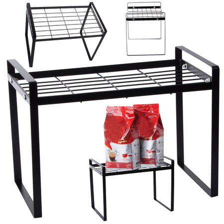 Single tier metal shelf for kitchen worktop kitchen organiser loft stand