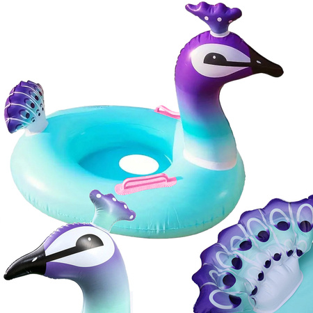 Small circle inflatable peacock wheel for baby to swim in pool water