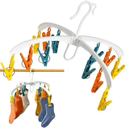 Sock dryer underwear hanging rack 12x clips set