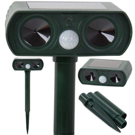 Solar ultrasonic moles animal repeller