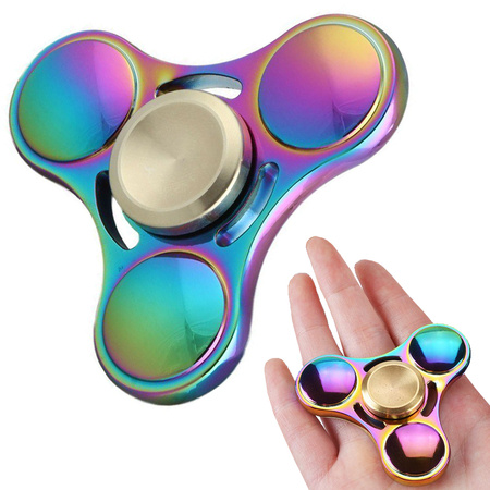 Spinner hand fidget metallic rainbow