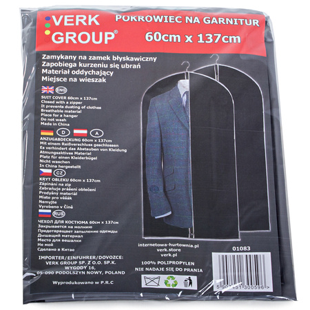 Suit cover for clothes 60x137cm, a zipper bag
