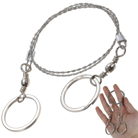 Survival hand-held wire-string saw