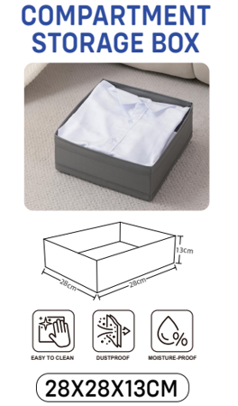 Textile organiser clothes clothes shoe box drawer grey