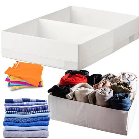 Underwear sock drawer clothes organiser with divider white