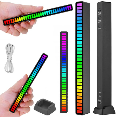 Usb leds sound response multicolour neon rgb led strip blinks 18 modes