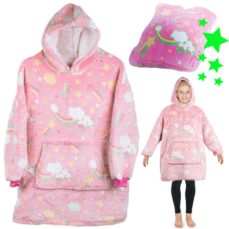 Warm 2-in-1 glowing blanket for a child