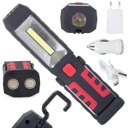 Workshop torch lamp 3in1 led cob rechargeable battery