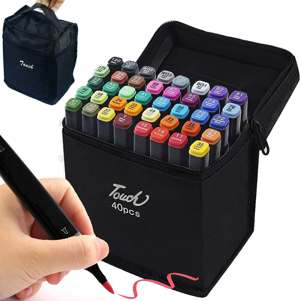 60 Slot Carrying Marker Case Holder -Canvas Zippered Markers Organizer for  Art Marker Pen , Twin Tip Permanents Markers Case - AliExpress