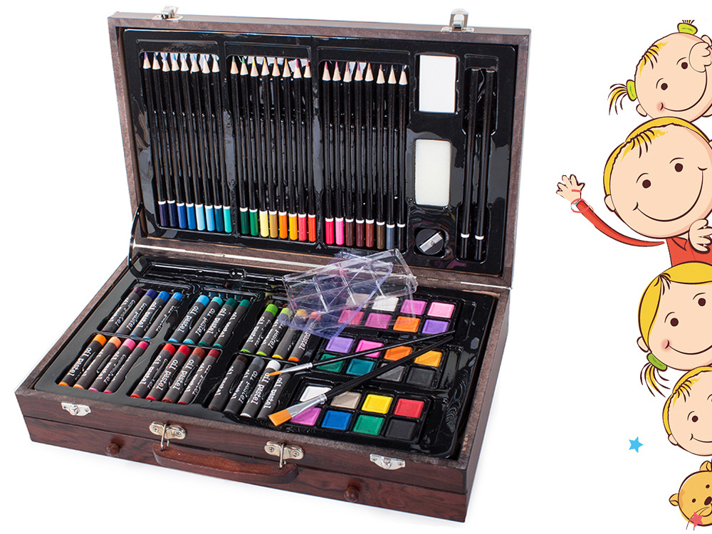 143 Piece Deluxe Art Set, Paint Set in Portable Wooden Case