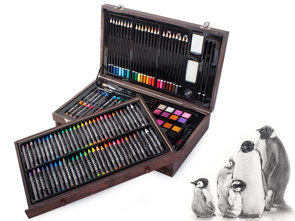 Color More 143 Piece Deluxe Art Set,Paint Set in Portable Wooden