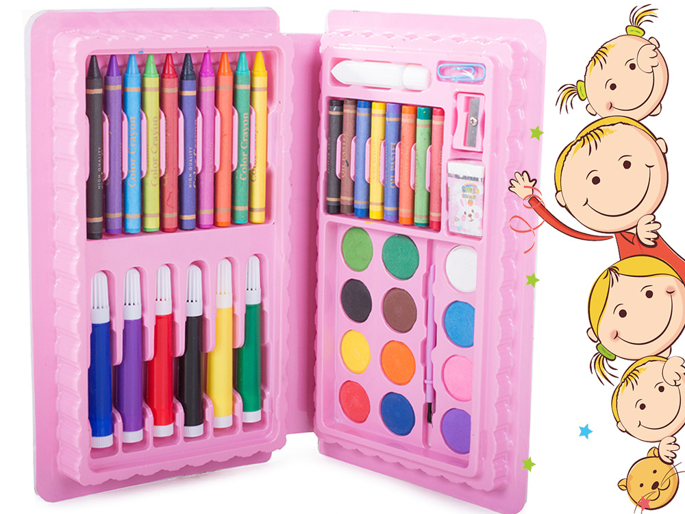 Artist's set for painting in box 42 pcs Pink, CATEGORIES \ For children \  Art supplies