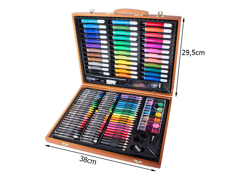 KIDDYCOLOR 150 Pieces Deluxe Art Set for Kids with Oil Pastels