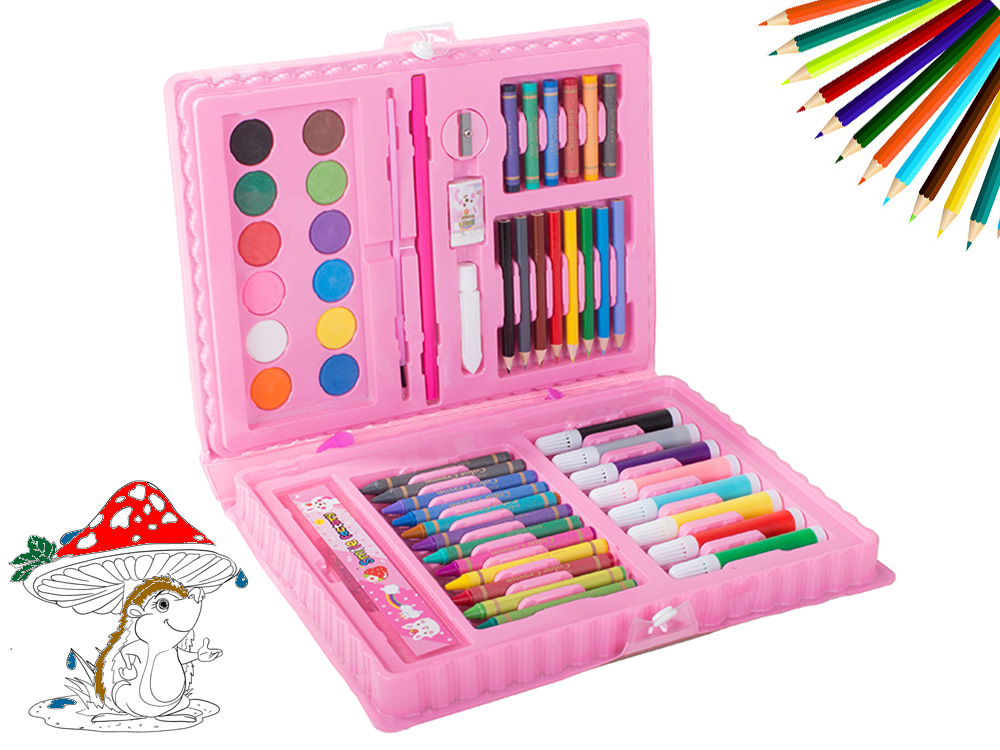 Artist's set for painting in the case 86 pcs Pink, CATEGORIES \ For  children \ Art supplies