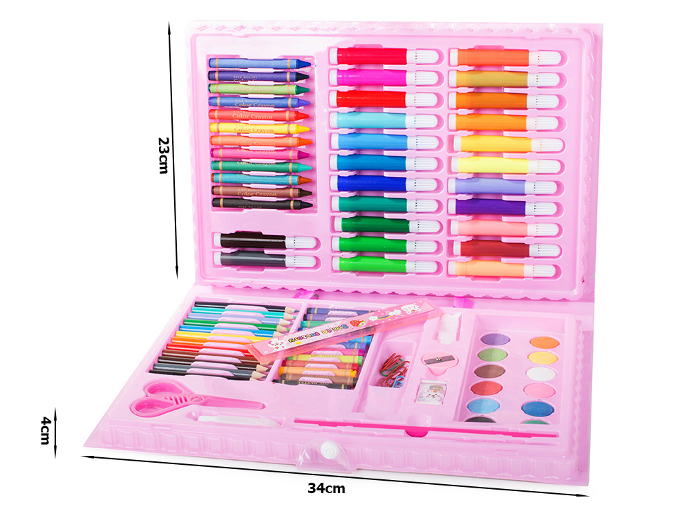 Xmas Gifts for kids 123 pcs Wooden Art Box Set for Colouring Painting  Drawing | eBay