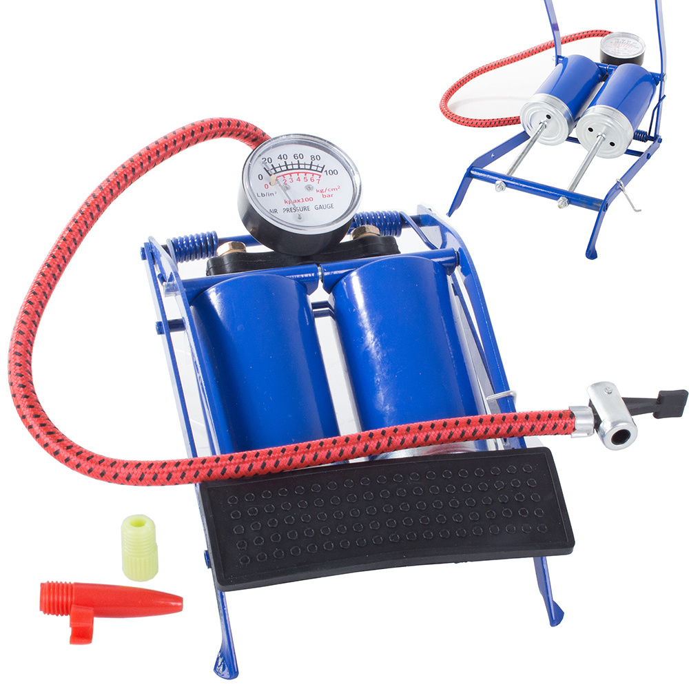 Car foot pump two pistons bicycle end pieces CATEGORIES \ Motoring