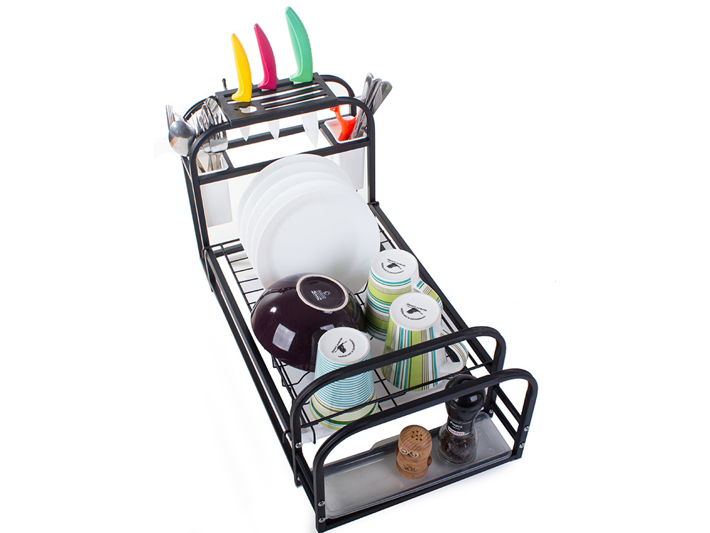 Dish drying rack with tray stand loft