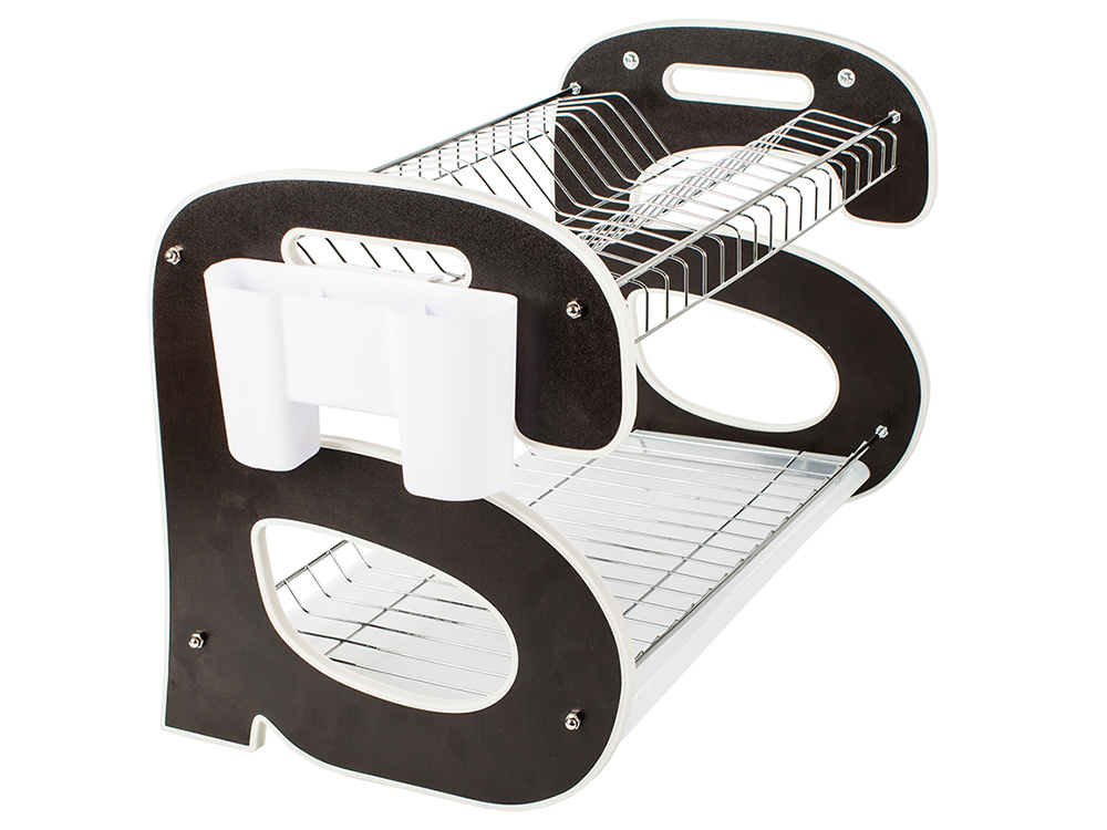 Double-decker stand-up dishwasher drainer