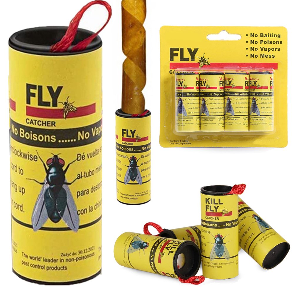 4 PCS Fly Trap Sticky,Fly Strips Indoor Sticky Hanging for Flying