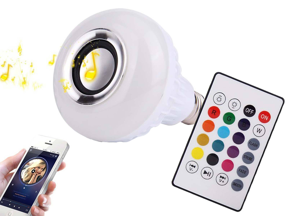 LED Music Bulb Lampadina E27 LED RGB musicale Bluetooth speaker