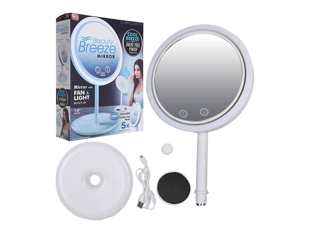 led makeup mirror with fan